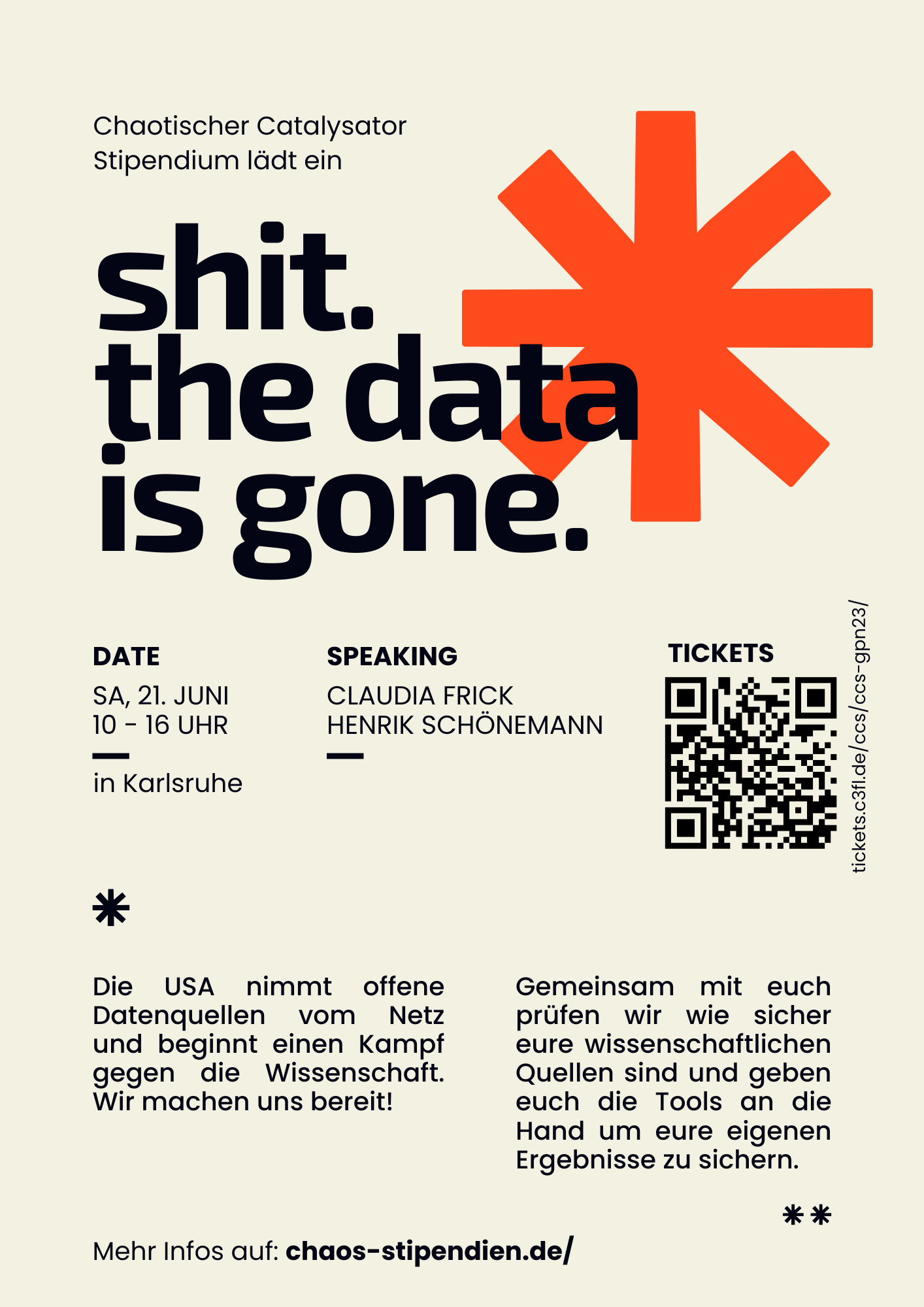 Poster displaying the Text in a shorter Version