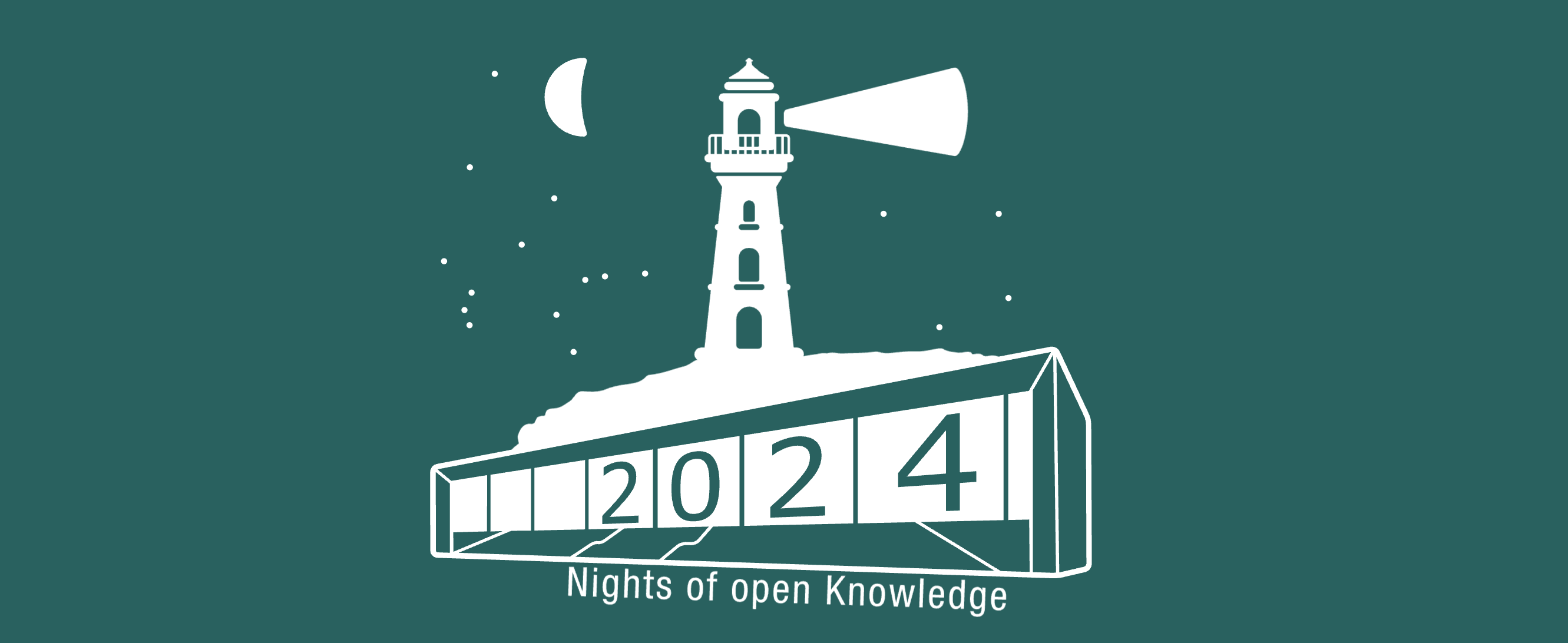 Ein Leuchtturm mit der Zahl 2024 mit grünen Hintegrund